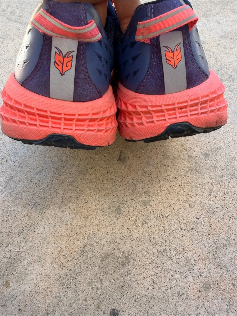 HOKA Speedgoat 2 Women's Purple/Orange Vibram Trail Running Sneakers Size 9